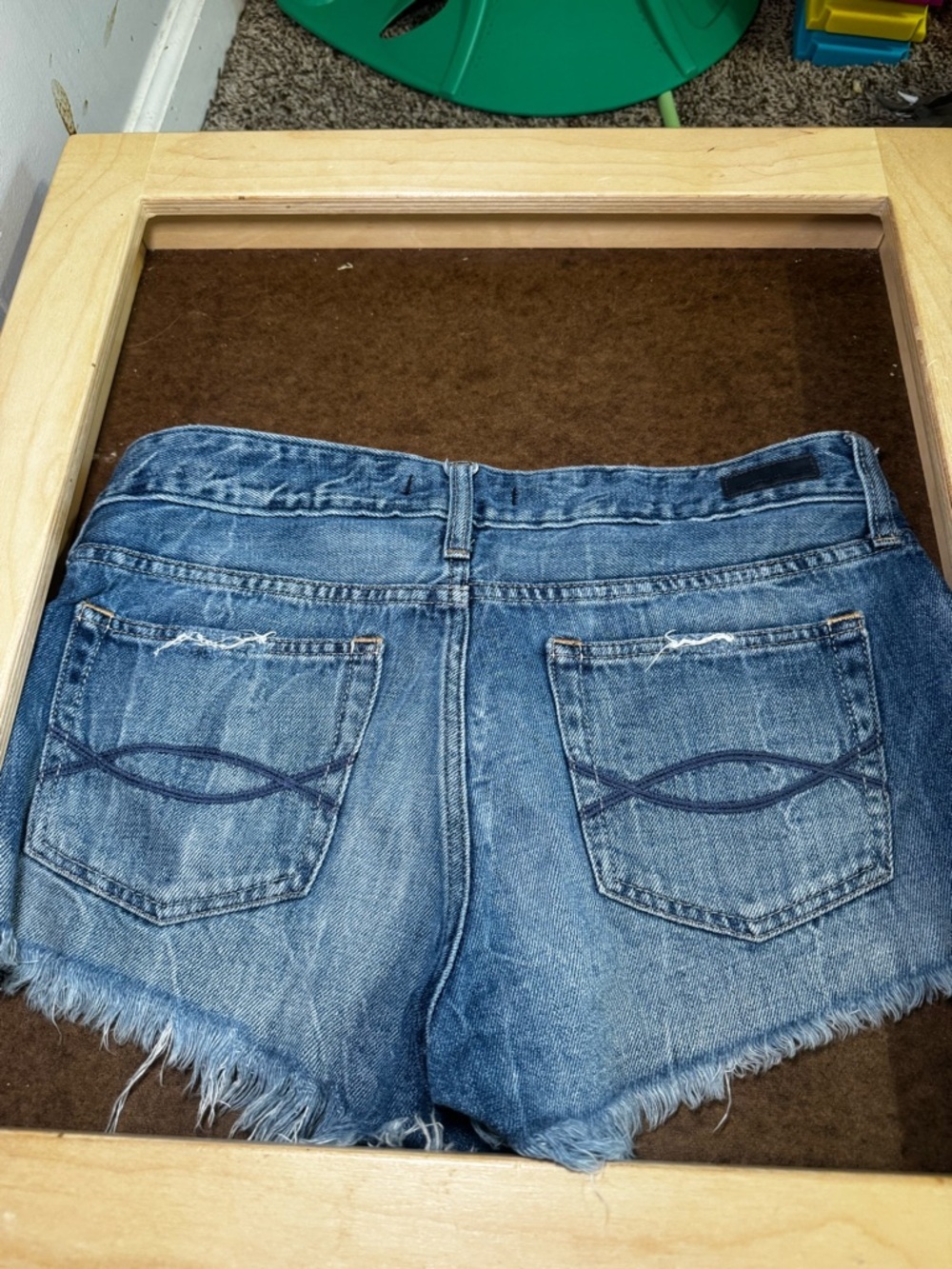 Abercrombie & Fitch Faded Blue Distressed Denim Shorts - Picture 5 of 6